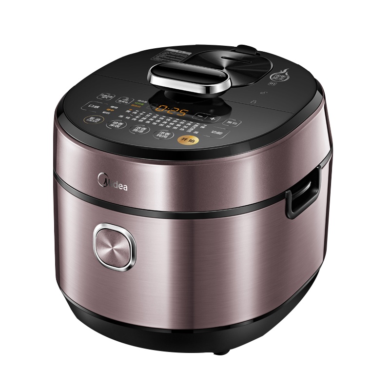 美的(Midea)电压力锅智能IH电磁加热可中途加菜电压力锅5L双胆家用钢胆电高压锅MY-HT5077P