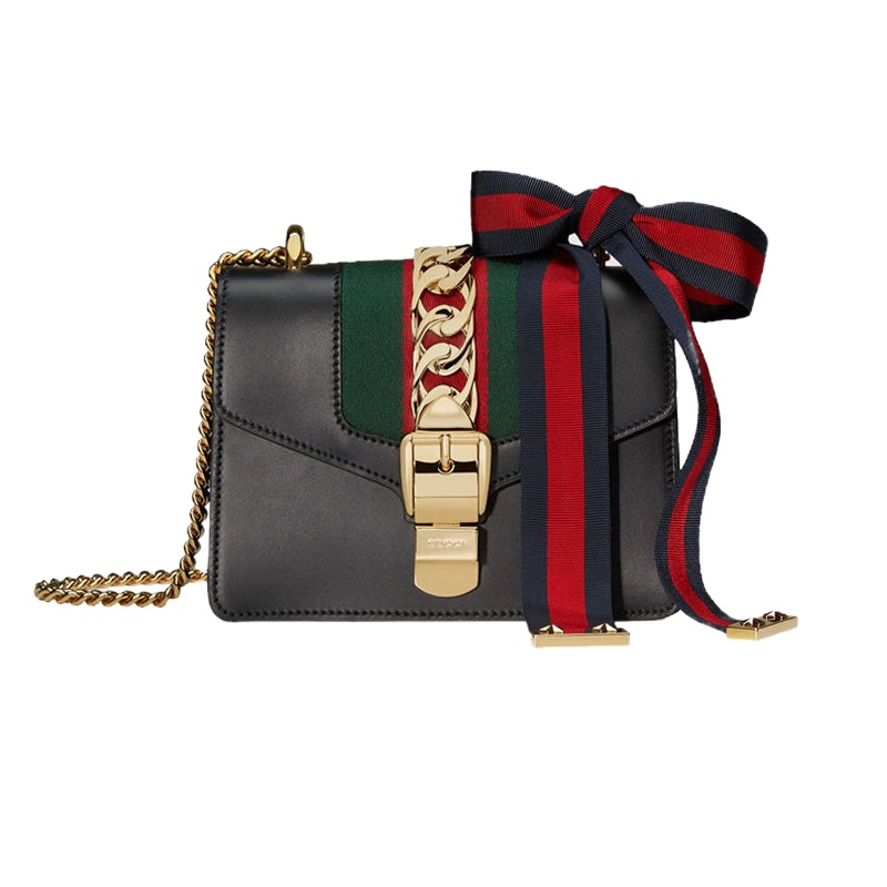 【刘雯同款】GUCCI 古驰 黑色女士挎包 431666-CVLEG-8638