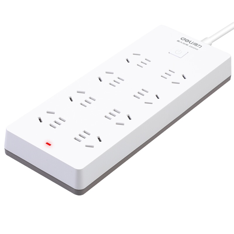 得力 18320(03) 排插 3米8位 总控开关 新国标安全插座(一个装) 可定制