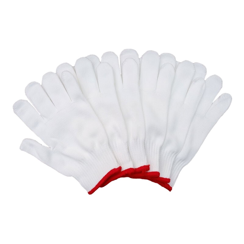 雅高 棉线手套 600g加厚劳保手套细沙加密耐磨工地车间防护手套 12付装