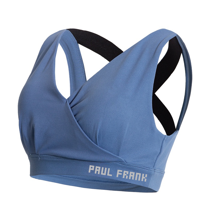 Paul Frank/大嘴猴三角形交叉背带纯色防震运动文胸