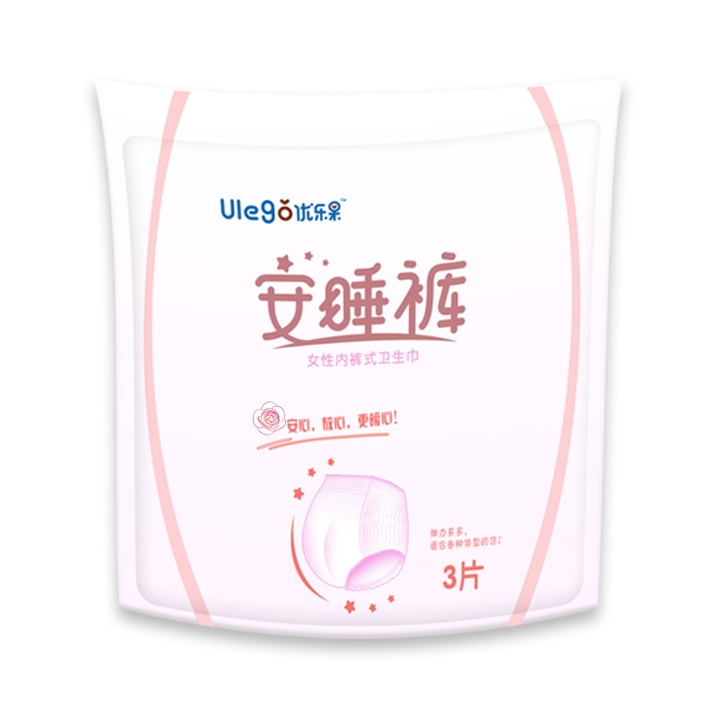优乐果卫生巾安心裤安睡裤量多期不怕漏内裤型夜用 2包/6片