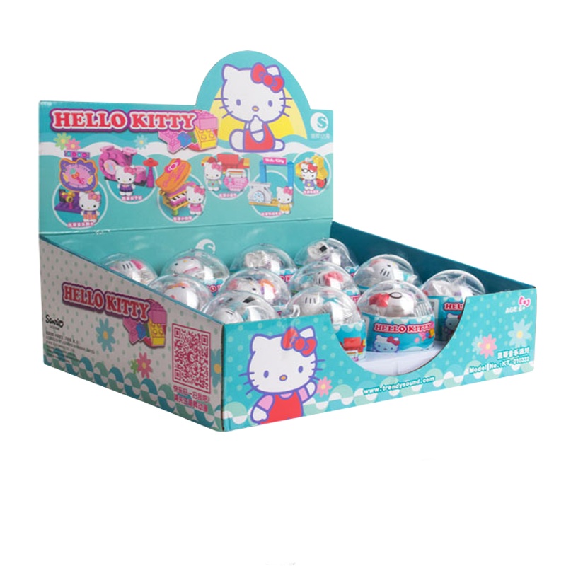 凯蒂猫扭蛋公仔手办玩具儿童益智拼插积木女孩凯蒂欢乐小农场:二代绿色蛋(一个装 随机发 无包装)