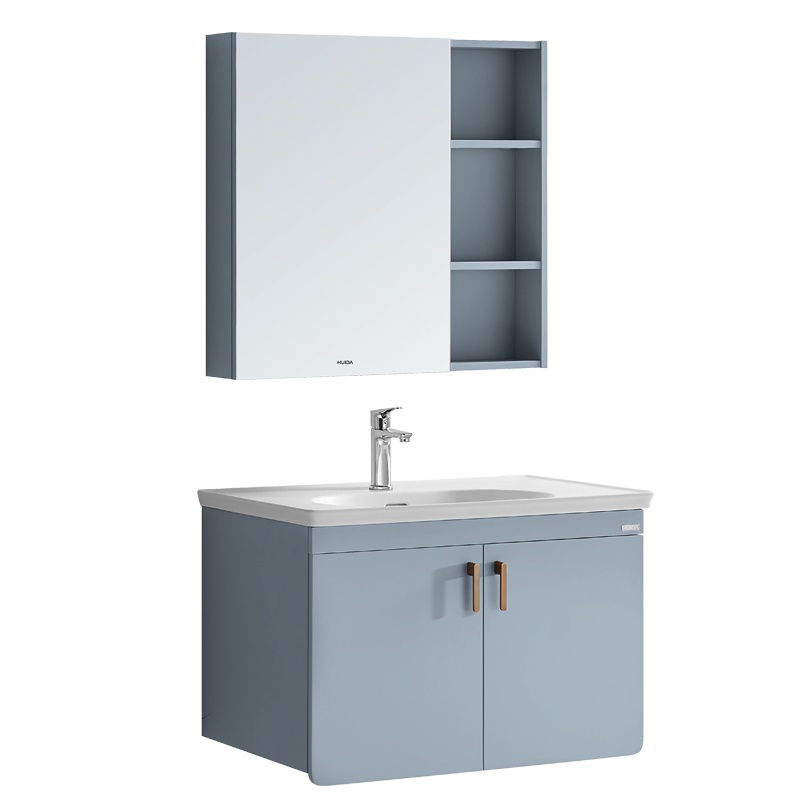 新品PVC卫生间洗漱台现代简约浴室柜镜柜洗脸盆柜组合G1566