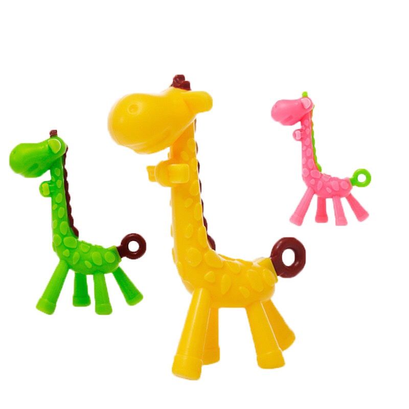 盟宝牙胶宝宝咬牙软玩具婴儿硅胶可水煮咬咬胶儿童小鹿磨牙棒绿色