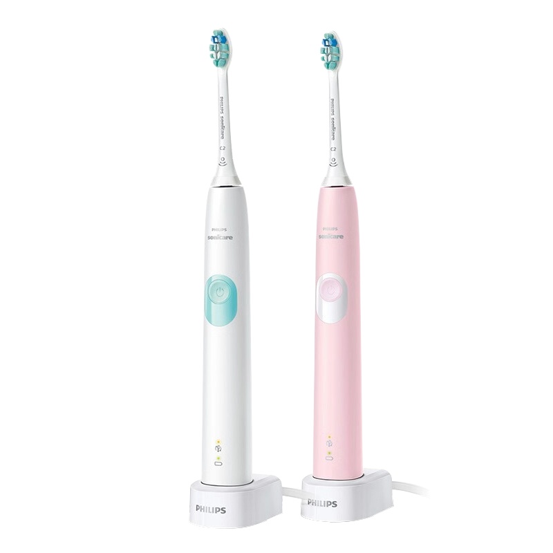 飞利浦(Philips)电动牙刷 HX6806+HX6807 情侣套装 充电式声波震动电动牙刷 力度感应 清洁牙菌斑
