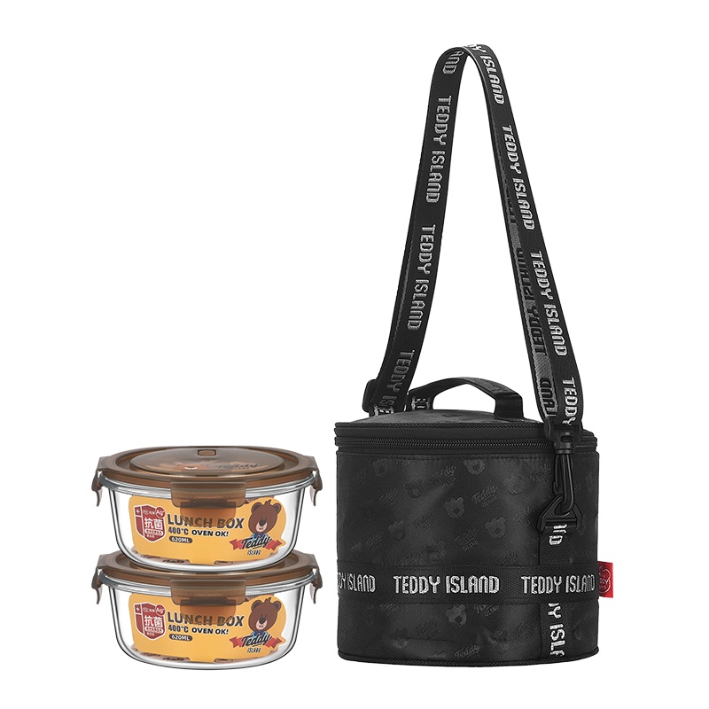 抗菌耐热玻璃保鲜盒两件套