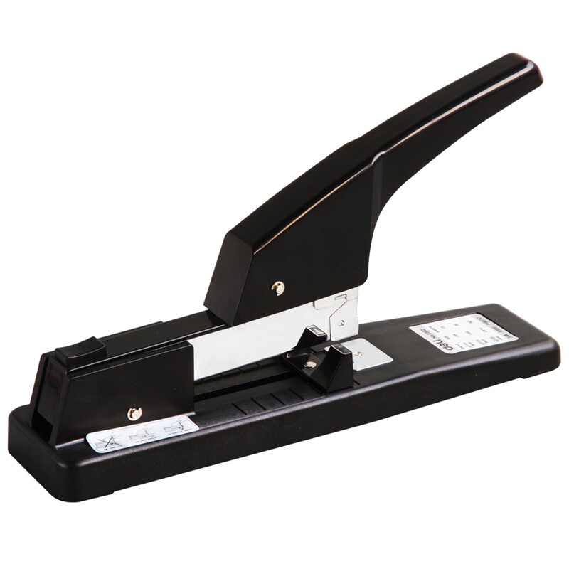 得力(deli)0392 50页重型厚层订书机 黑色 适用书钉23/6~23/10订书器 省力订书机大号钉书机 装订用品