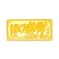 (付款5天内发货)皇工世家 黄金金条50g投资金块金条足金999.9马到成功金条送礼收藏品