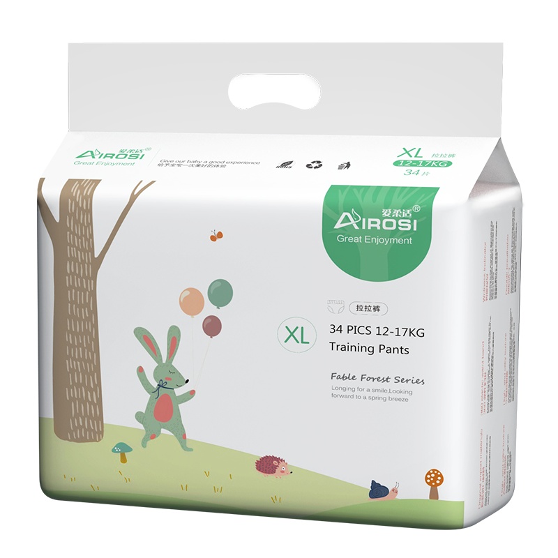 爱柔适AIROSI 童话森林 拉拉训练裤 四季透气 柔软亲肤 学步裤 XL码 34片