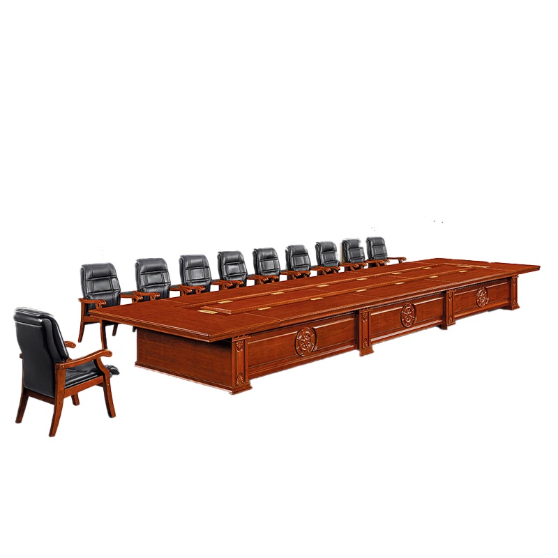 创世人 会议桌油漆贴实木皮商务大型洽谈接待桌办公长条桌6m