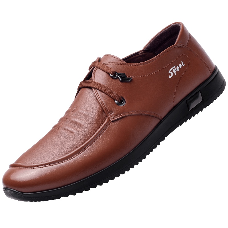 3515强人休闲鞋男鞋时尚透气男皮鞋系带轻便休闲皮鞋 XA473160