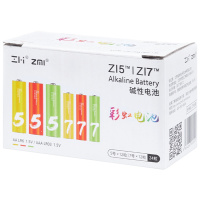 ZMI紫米 彩虹5号+7号电池混合装(24粒) 碱性手机电池儿童玩具汽车电池空调遥控器小米鼠标用电池