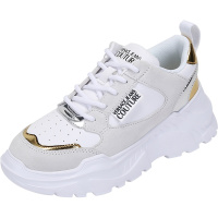 范思哲 VERSACE JEANS COUTURE 女士牛皮革/聚氨酯系带休闲运动鞋厚鞋底71VA3SC2 ZP002