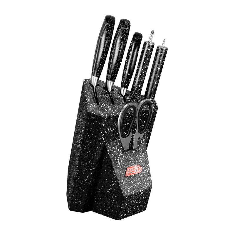 爱仕达ASD 刀具套装麦饭石色全套厨房套刀组合件套斩骨切片多用水果刀剪刀RDG07S1WG