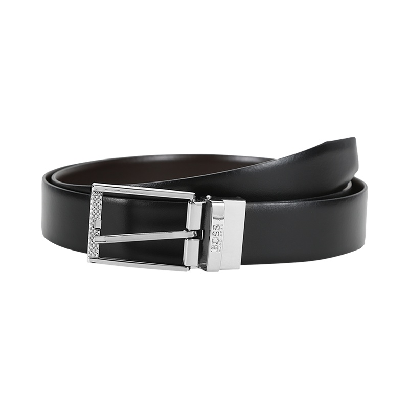 雨果博斯 HUGO BOSS 男士皮革 针扣式双面皮带腰带50408135