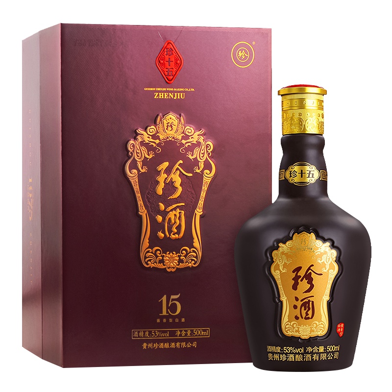 贵州珍酒 珍十五 酱香型白酒 53度500ml 易地茅台 酒中珍品