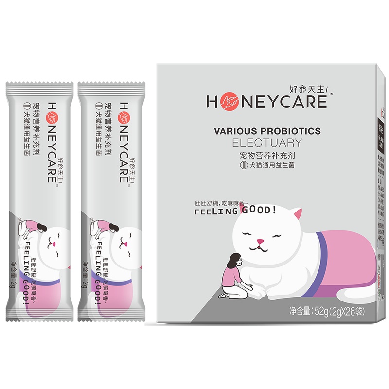 好命天生（Honeycare）宠物益生菌52g（2g×26袋） 猫狗营养补充剂泰迪肠胃调理益生菌 宠物营养品