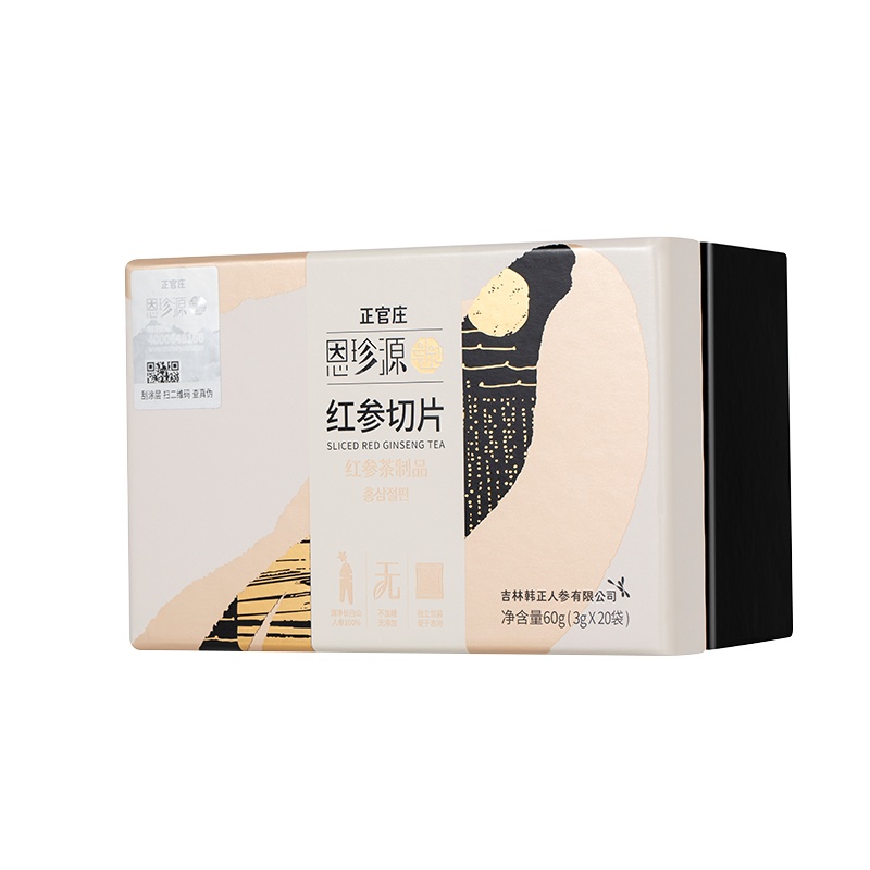 正官庄恩珍源东北长白山红参切片3g*20包 五年高丽参 切片参 泡参茶(Korean Red Ginseng)