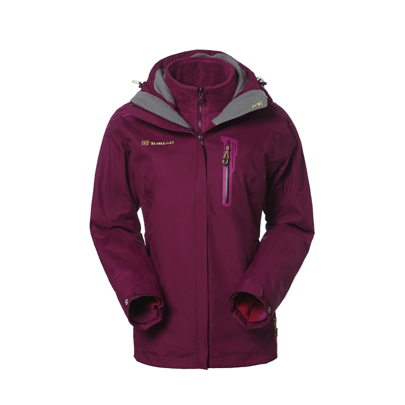 探路者(TOREAD) 冲锋衣 户外秋冬男女式情侣款防风保暖套抓绒三合一冲锋衣外套TAWC91114/TAWC92118