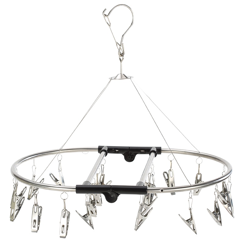 依品家居SU1220 20夹不锈钢多功能时尚折叠晾衣架，多夹子内衣内裤晒架，防风晾晒架，晒袜架，晒衣夹，晾晒毛巾架