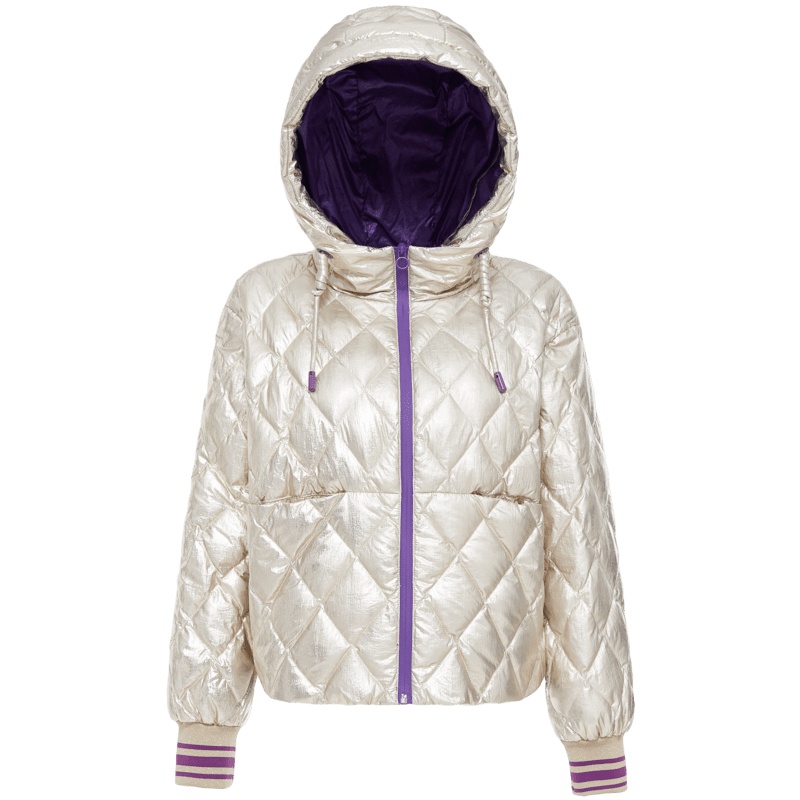 波司登轻薄款羽绒服女短款撞色连帽白鸭绒外套秋装上衣