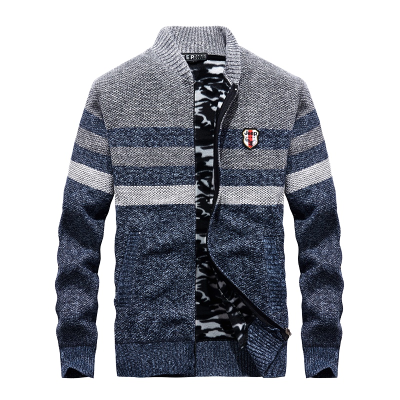 jeep/吉普冬装新款男士毛衣男士连帽针织衫开衫秋冬外套休闲青少年毛线衣立领外套男装外套19MB562SW9056