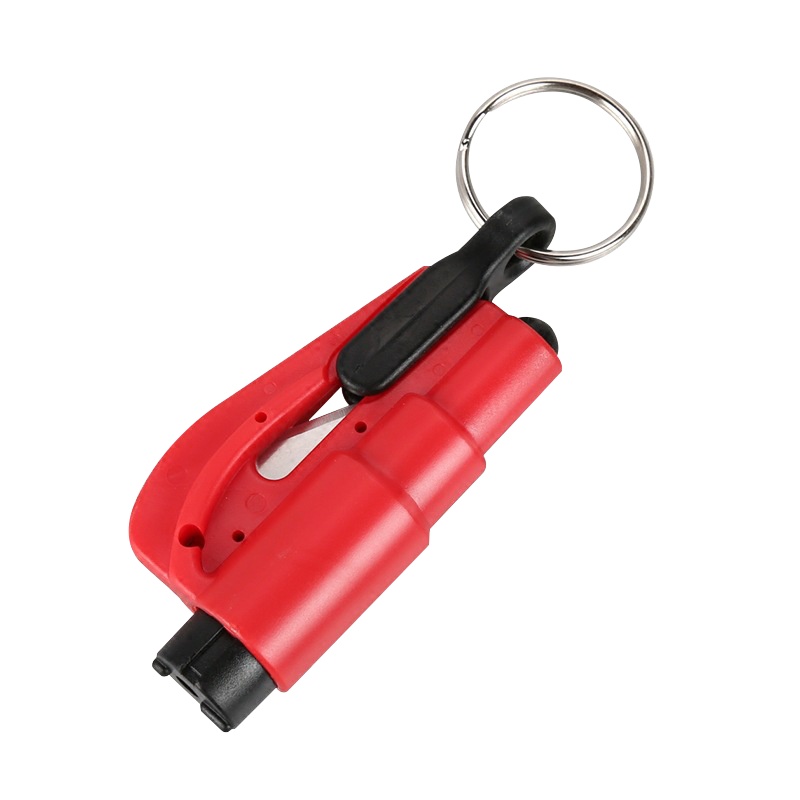 汽车安全锤破窗器逃生锤多功能合金钢头破窗神器车载逃生带割刀经济款安全锤红色