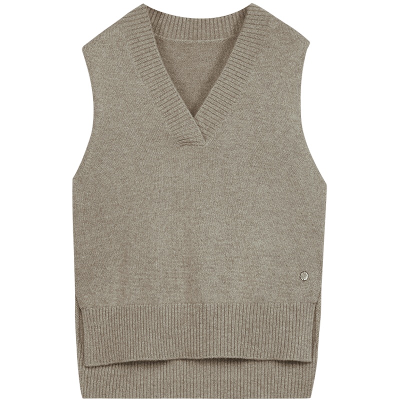 鄂尔多斯1980 秋冬V领女宽松羊绒针织背心