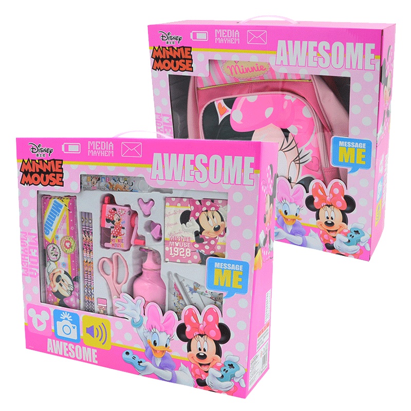 迪士尼文具礼盒 Z6980粉色书包加文具套装 小学生儿童学习文具大礼物包礼盒奖品 男女孩米奇学习用品套装 幼儿园生日礼品