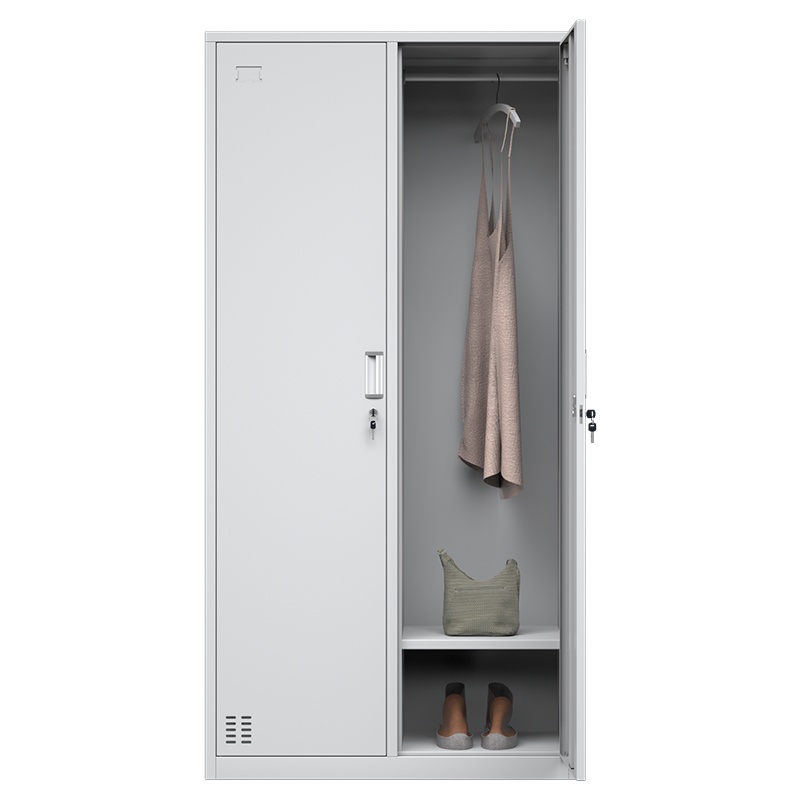 永格钢制二门更衣柜员工柜寄存柜钢制存包鞋柜带锁储物柜