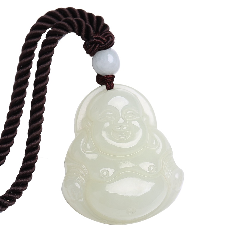 印象眸 和田玉观音/佛公吊坠 情侣款玉石吊坠玉佩 附证书