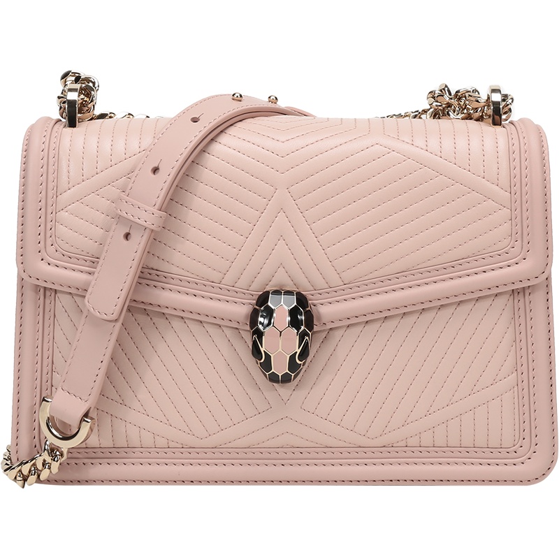 BVLGARI 宝格丽 女士 SERPENTI FOREVER系列皮革蛇头扣环绗缝单肩斜挎包 287331