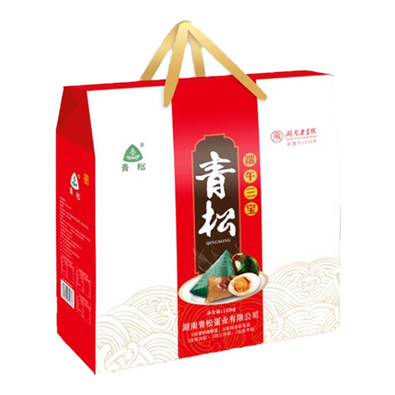 青松端午三宝（6枚皮蛋+6枚咸蛋+6个粽子）礼盒装1320g