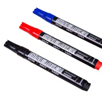 得力 s561记号笔黑色马克笔勾线笔油性笔快递大头笔粗10支装 黑红蓝色 5盒装(单位:件)