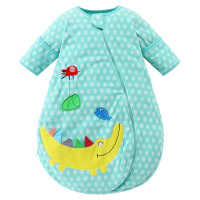 米乐鱼 婴幼儿一体式秋冬睡袋宝宝幼童可拆袖摇粒绒空调被 婴儿防踢被
