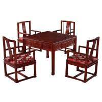 上岛(SHANGDAO)智能餐桌 实木餐桌 多功能餐桌式麻将机 中式餐桌 一桌四椅 方桌 马来西亚进口橡胶木