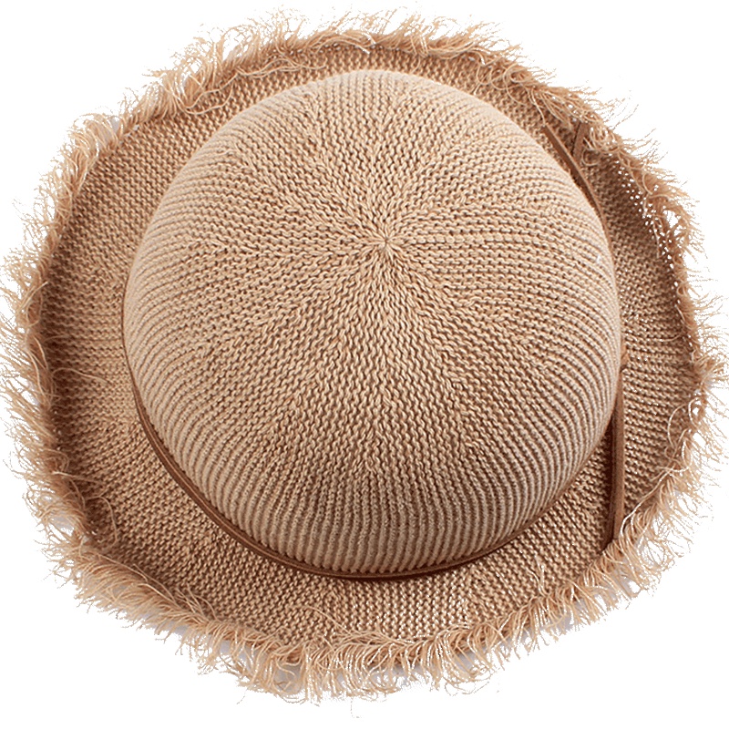 milky friends夏季儿童流苏编织草帽防晒太阳帽男女宝宝出游渔夫帽盆帽