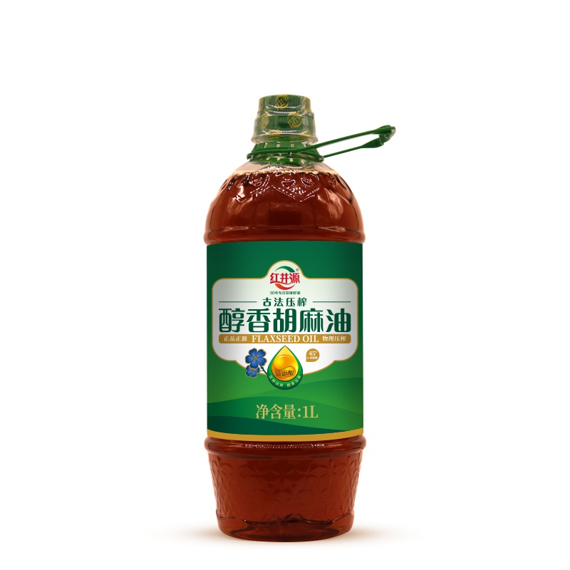 红井源内蒙古胡麻油1L装 食用油 亚麻籽油
