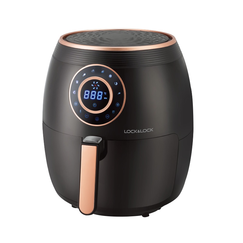 乐扣乐扣(LOCK&LOCK)空气炸锅 家用智能无油炸锅 温度示屏 5.5L大容量 智能触屏面板