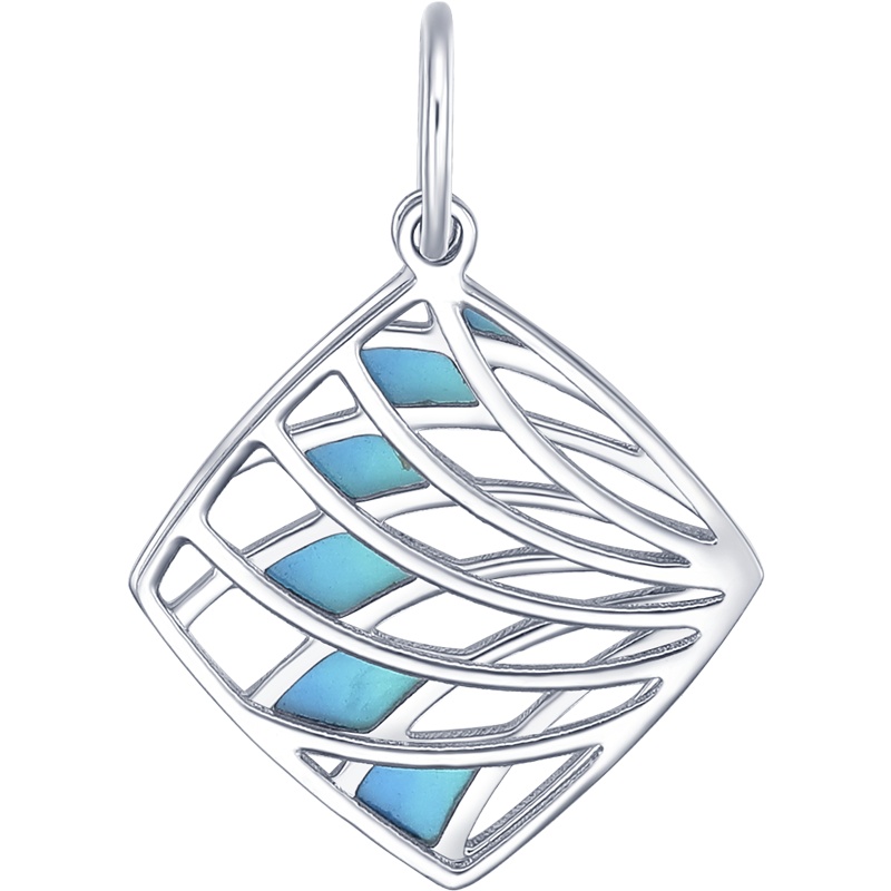 周大生铂金吊坠女Pt950白金珐琅几何花窗吊坠可配项链锁骨链挂坠