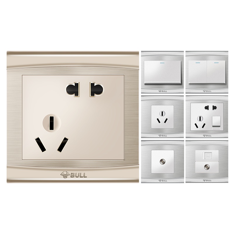 公牛开关插座86型家用墙壁带usb五孔插座面板多孔暗装开关 插座