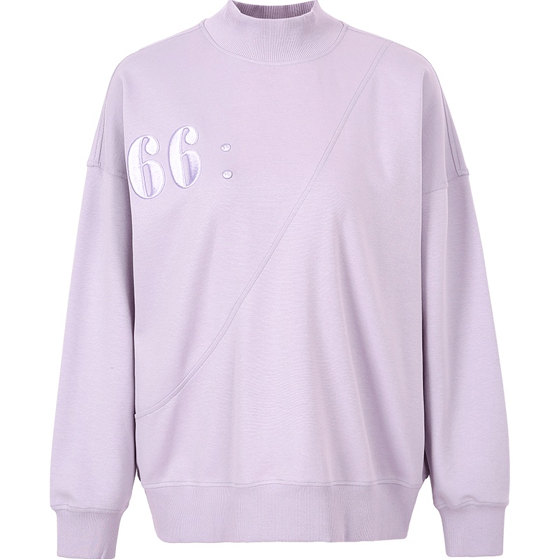 艾莱依2019秋季新款休闲宽松圆领经典数字运动卫衣女601812010