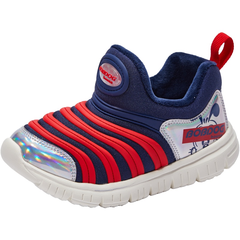 巴布豆house毛毛虫男童鞋子2019年冬季新款女童加绒儿童运动鞋潮