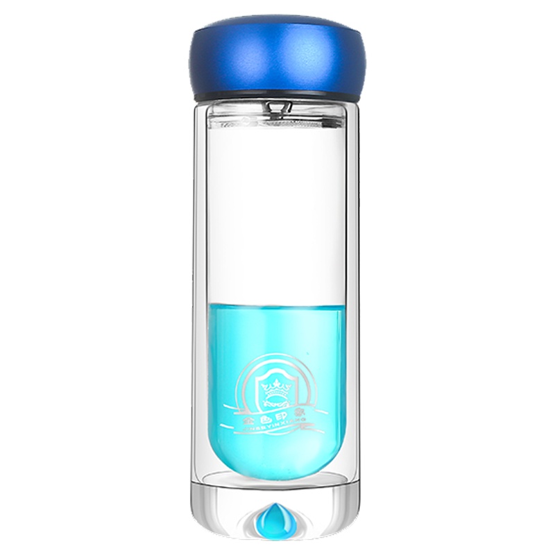 爱自由创意个性潮流少女双层玻璃水杯子简约清新森系便携茶水分离泡茶杯