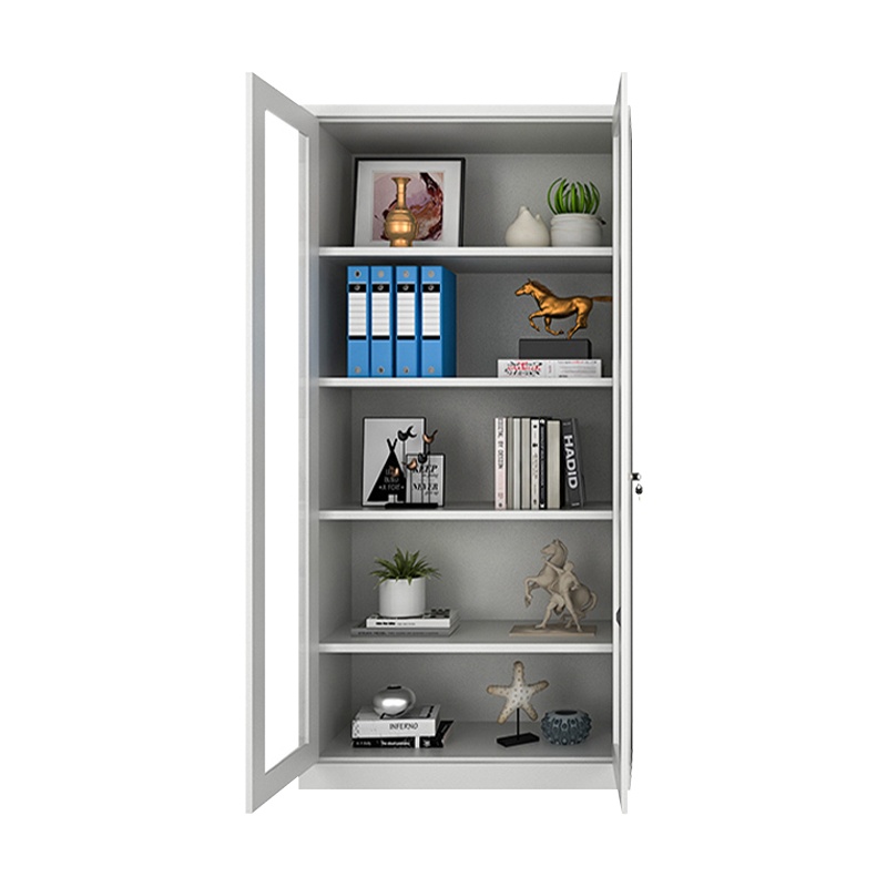 汉诺鑫威钢制文件柜办公资料柜铁皮档案柜财务凭证柜带锁储物柜通玻器械柜