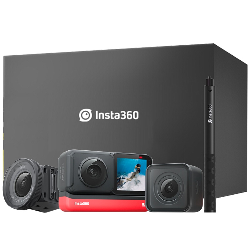 Insta360 ONE R 全家福尊享版 礼盒(双镜头主机+徕卡镜头+120cm自拍杆)运动相机全景相机运动摄像机