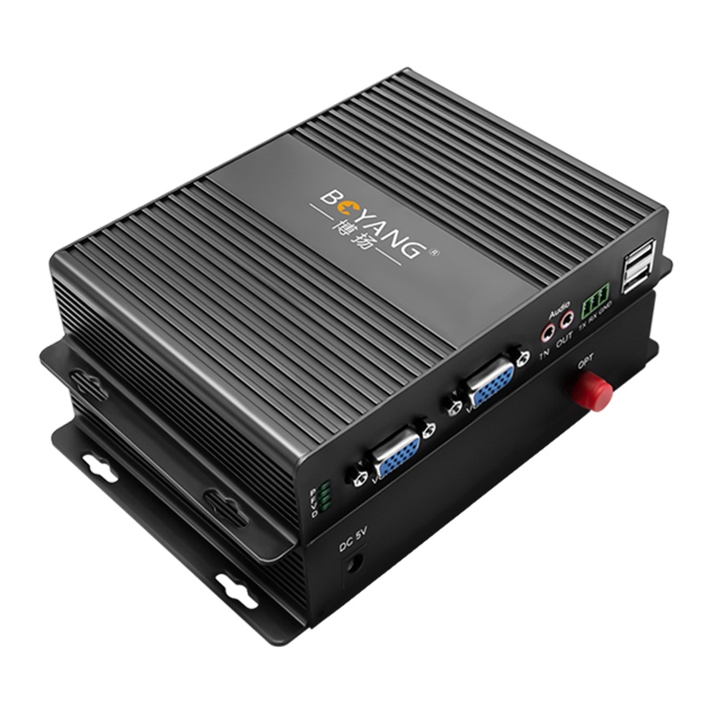 博扬 (BOYANG) 非压缩全高清VGA视频光端机1路视频+环出+独立双向音频+RS232+USB一对 BY-1VUS