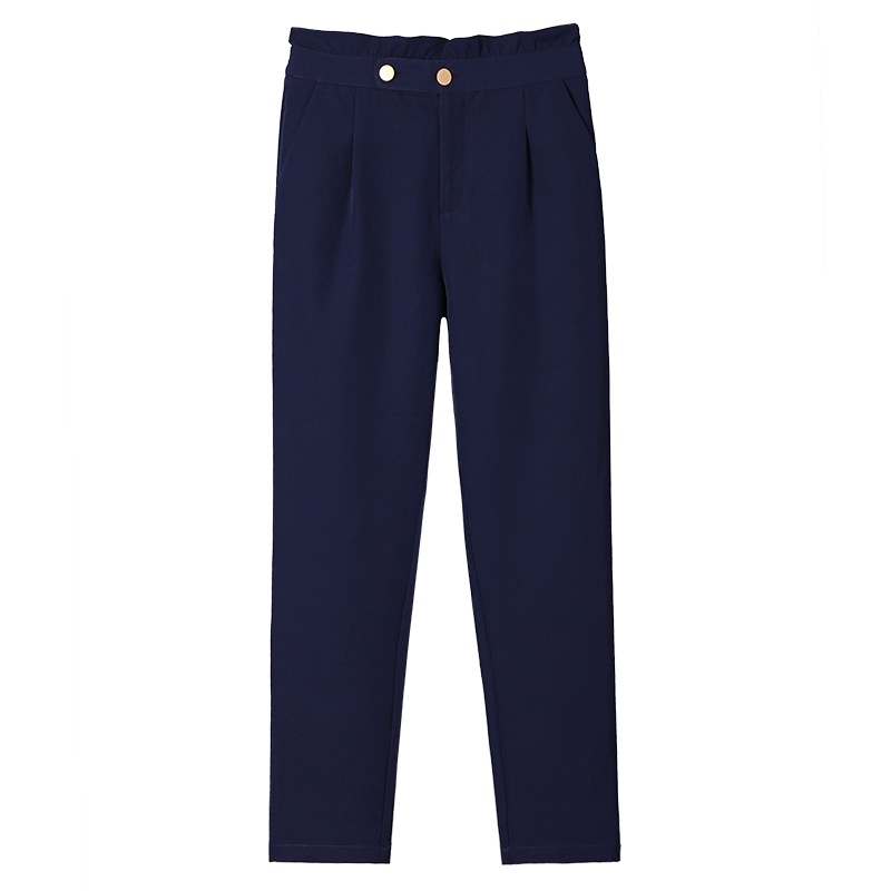 OSA欧莎夏新款韩版时尚打底直筒九分运动休闲裤女高腰裤子