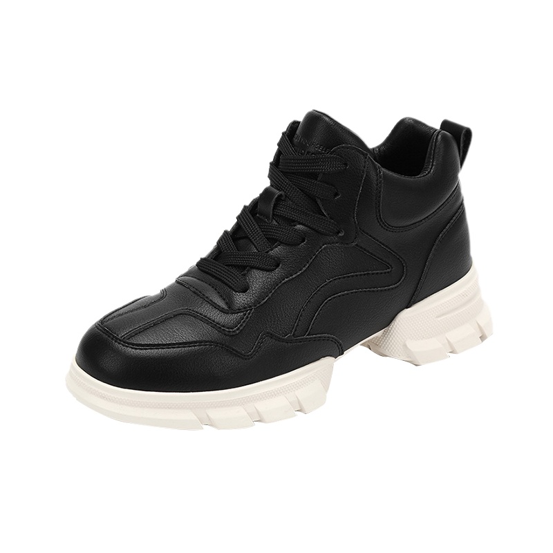 达芙妮冬新款系带厚底运动感休闲鞋